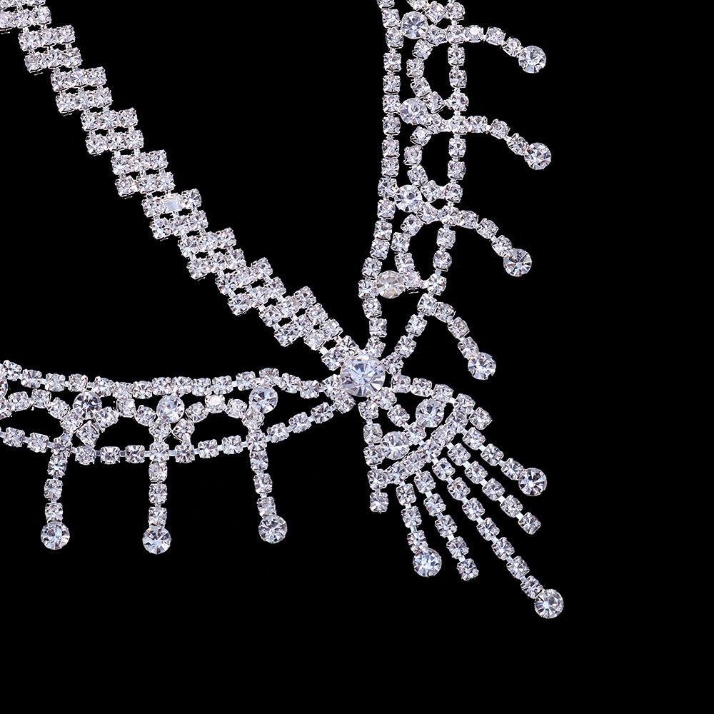 Rhombus Tassel Headpiece Hollow Out Pendant VVS Moissanite Studded Forehead Chain Bridal Hair Accessory Headdress