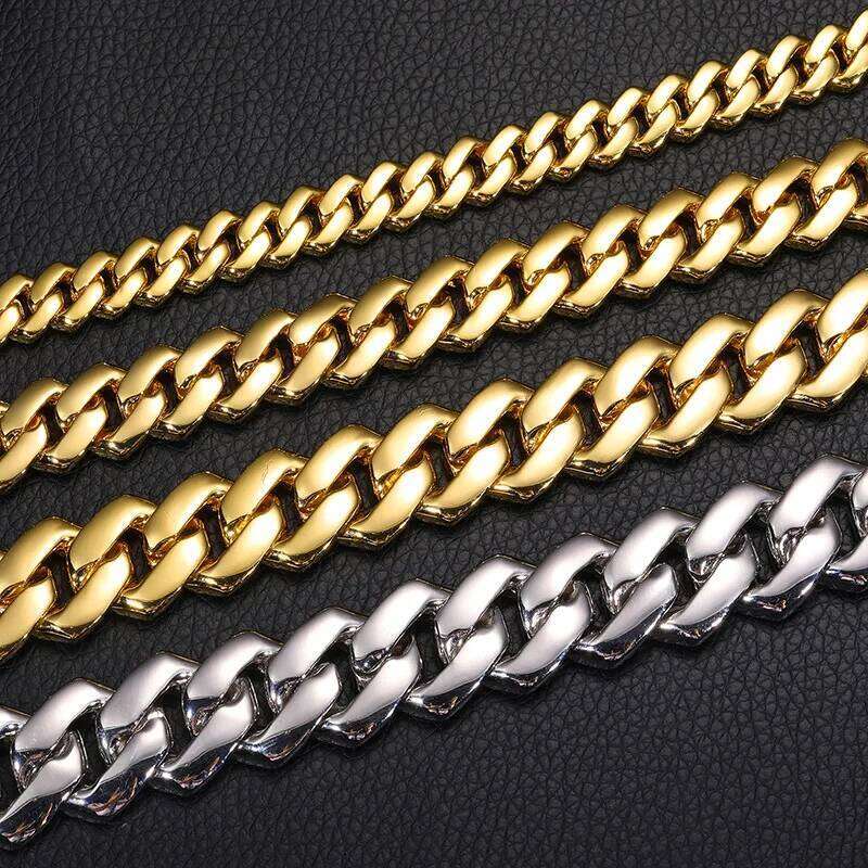 10/14/18/20mm wide Hip Hop 5A+ CZ Stone Bling Ice Out Rhombus Cuban Link Chain Necklace for Men Rapper Jewelry Drop Shipping VVS