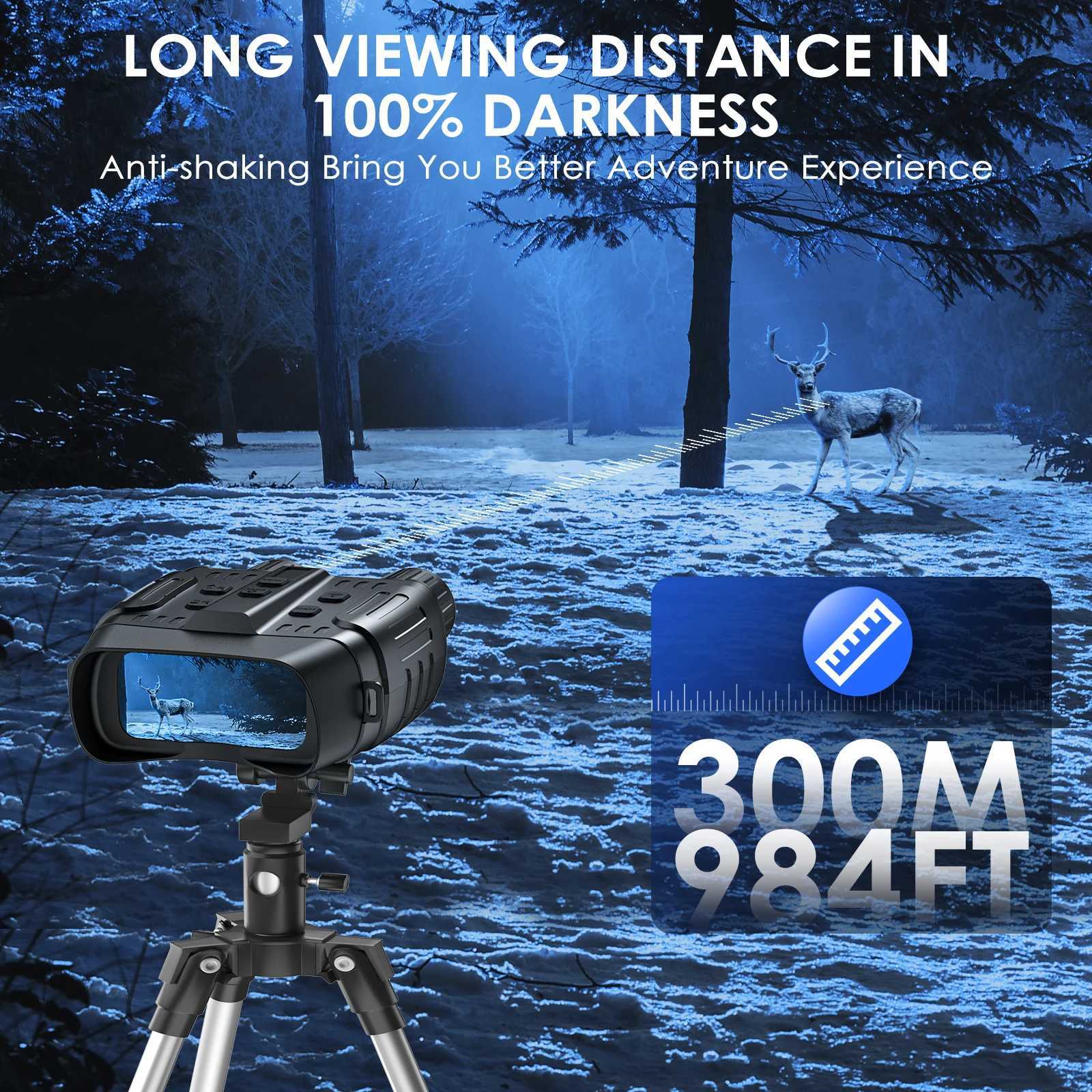 Night Vision Binoculars 4X Digital Zoom 7 Levels Infrared Goggles 2.3 Screen Telescope 300 Meters For Hunting Camping Boating S250722