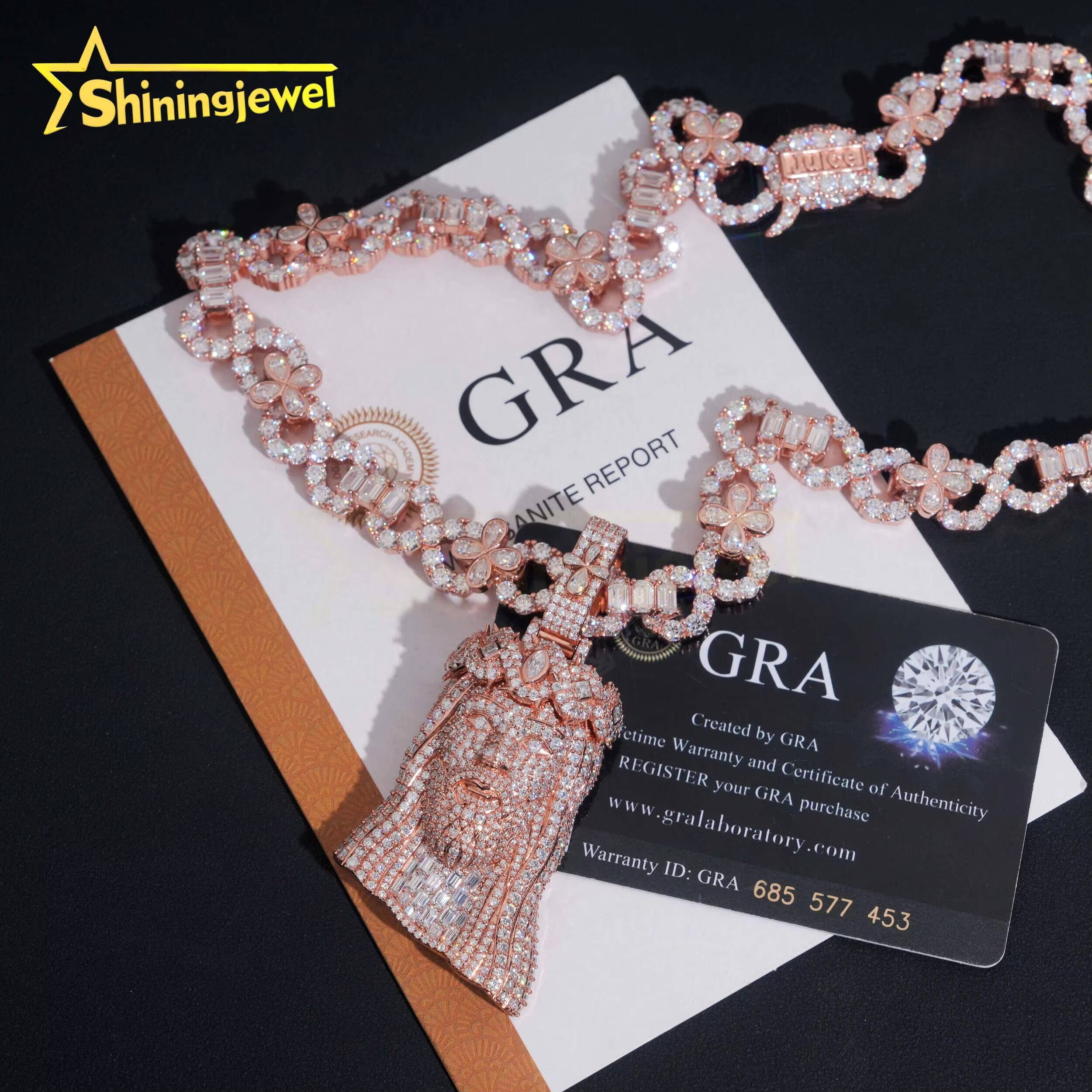 Custom Hip Hop Infinity Cuban Necklace 925 Sterling Silver Gold Plated Pass Diamond Test Moissanite Iced Out Cuban Link Chain