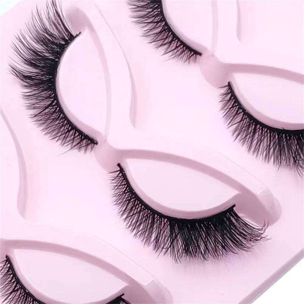 5 Pairs Wispy Fake Fluffy Cat Eye Lashes Extensions False Eyelashe X250723
