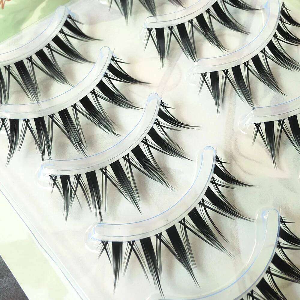 5 Pairs Natural Long Cat False Eyelashes Cosplay Makeup Cross Strip Eye Handmade Manga Lashes Extension X250723