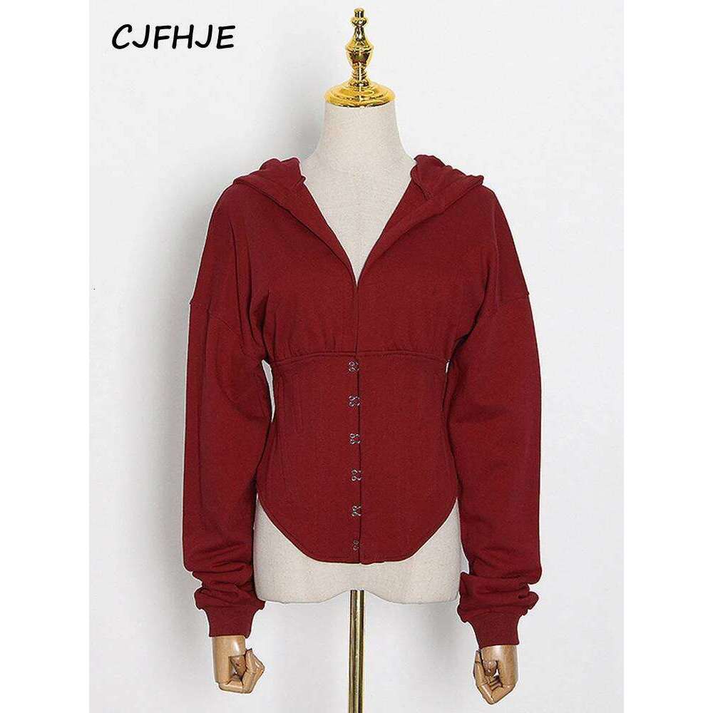 hoodie Women Bandage Corset Hoodie Spring Autumn Korean Fashion Waist Tunic Lace Up Hooded Sweatshirt Tracksuit High Street jacket