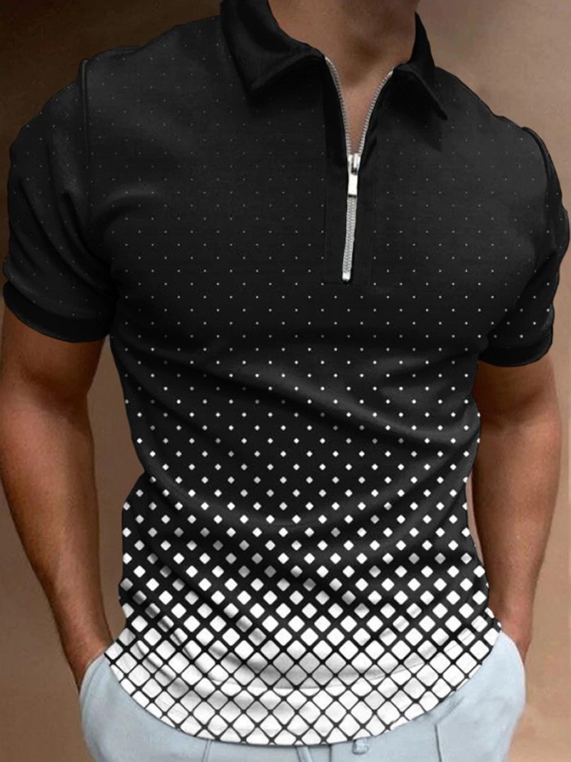 High 2025 print short sleeved polo shirt men s T shirt Korean fashion clothing summer luxury top size M L XL XXL 3XL vintage tee tops poloshirt