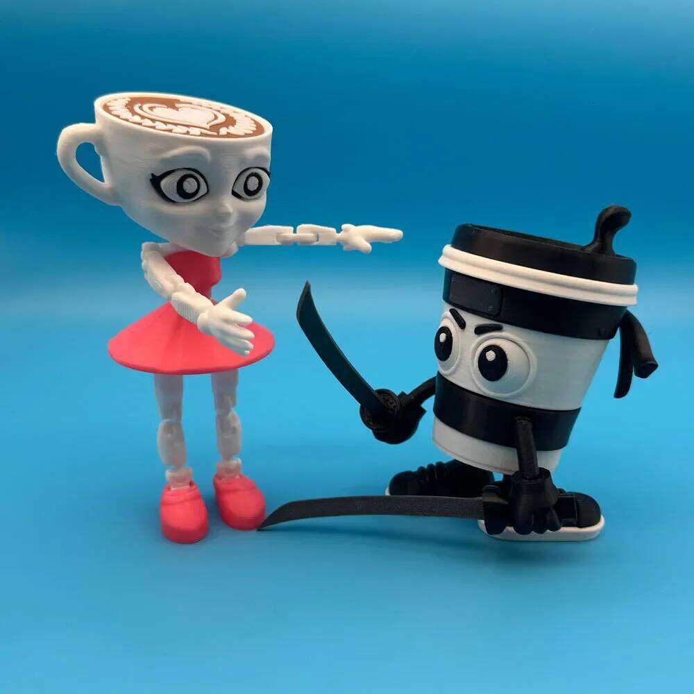 Tungtungsahur Ballerina Cappuccino Action Figure Brainbot Anime Tralalero Tralala Shark Ornament Movable 3D Printed Toy