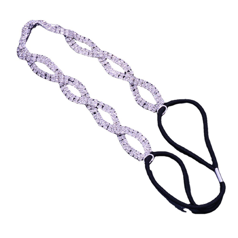 Bridal Elastic Headband Handmade VVS Moissanite Studded Headband Hair Accessory