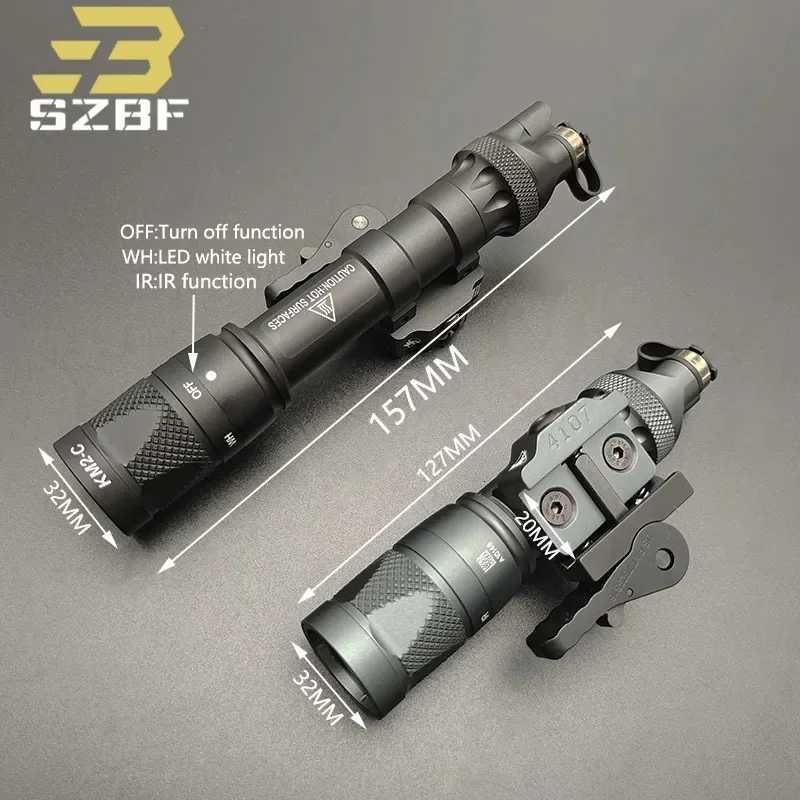 Tactical SF M622V M323V IR Flashlight LED White Light Hunting Weapons Scout Light with Quick Detachable Base Fit 20MM Rail W250722