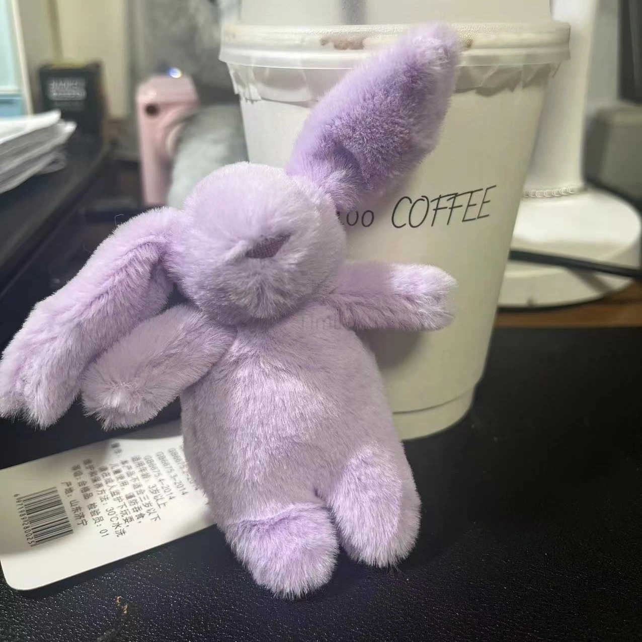 Stuffed Animals Cute Cartoon Rabbit Keychain Love Pompom Trinket Toy Girl Bag Car Keychain Mobile Phone Pendant Jewelry Gift U250807