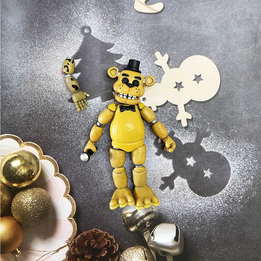 14CM FNAF Figures Nightmare Freddy Bonnie Foxy Chica Action Figure Movable Blacklight Freddy Frostbe PVC Model Collection Toys W250723