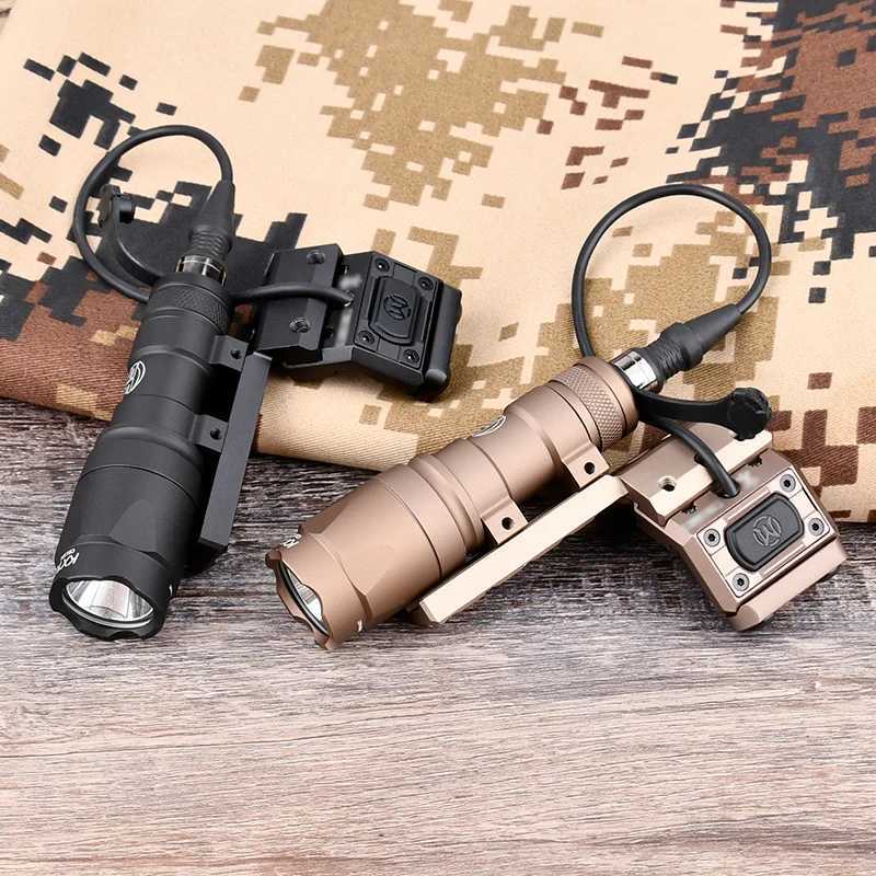 Tactical Surefire M300 M600 Flashlight LED Hunting Scout Light 45 Offset Base With ModButton Switch Airsoft Weapon Accessories W250722