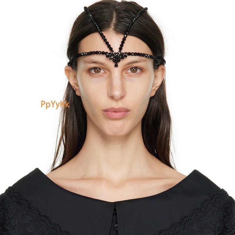 Hip Hop VVS Moissanite Studded Teardrop Forehead Chain Hair Accessory Vintage Bohemian Hair Chain for Women