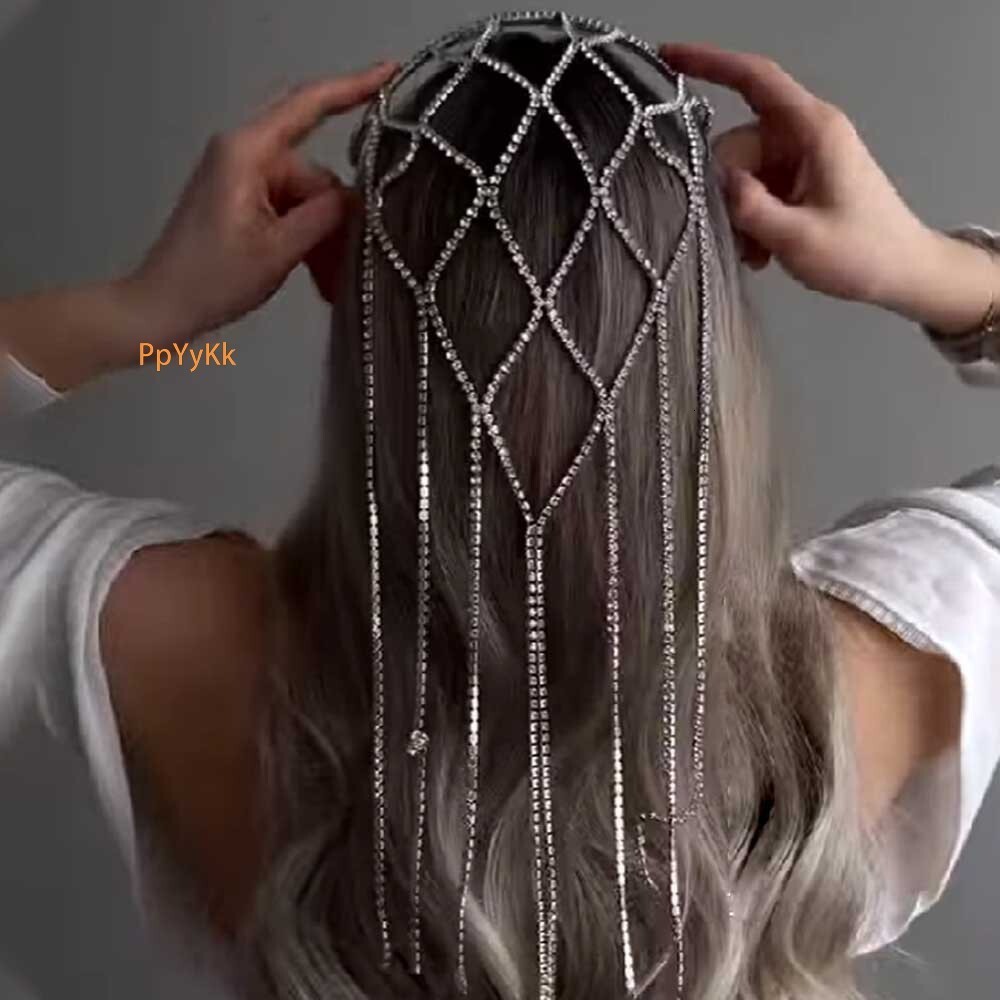 Hot Selling High Quality Mesh Tassel Headpiece Bridal Accessory Versatile Multi layer Hair Accessory Chain Hip Hop
