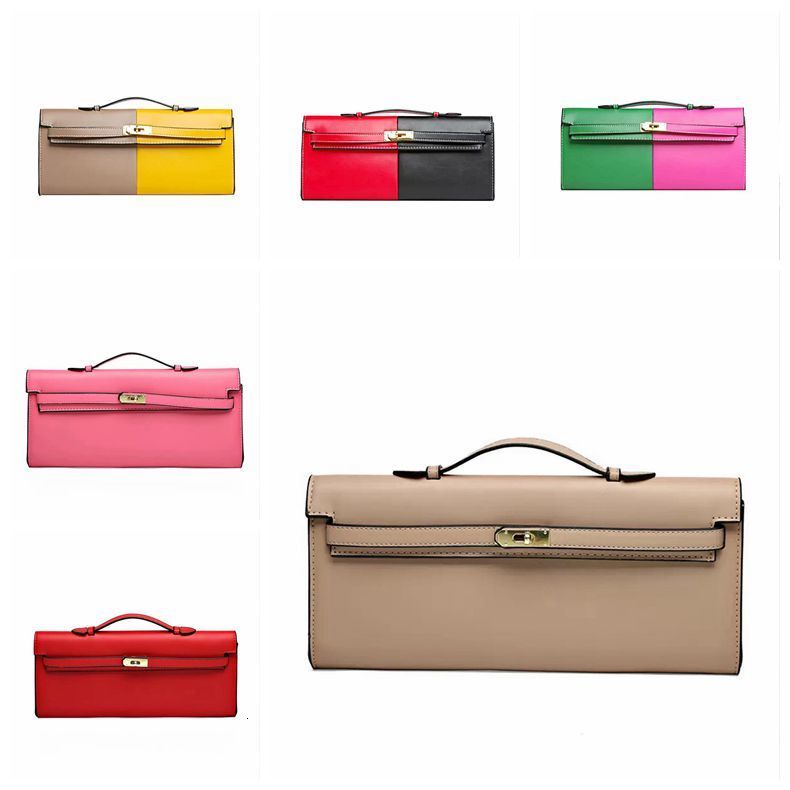 Fashion Clutch Bag Two-tone Purse New Simple Western-style Portable Wallet Bag Light Luxury Underarm Bag Advanced Large Capacity Joker Clutch Bag