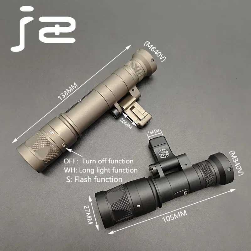 Tactical Surefire M640V M640DF M340V Scout Light Strobe/1400 Lumens High-Power Weapon Flashlight for Airsoft 20MM Rail Spotlight W250722