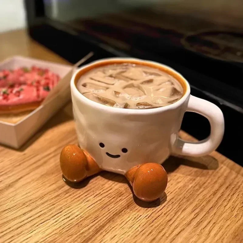 Cartoon Couple Ceramic Mug Creative Coffee Milk Tea Water Cup Cute Children Breakfast Household Drinkware 250723