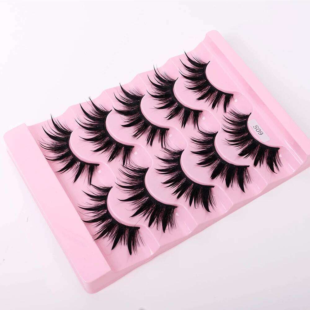 NEW 5Pairs Natural 3D Dramatic Fairy Clusters Manga Fake Eyelashes Wet Look Cosplay Lashes X250723