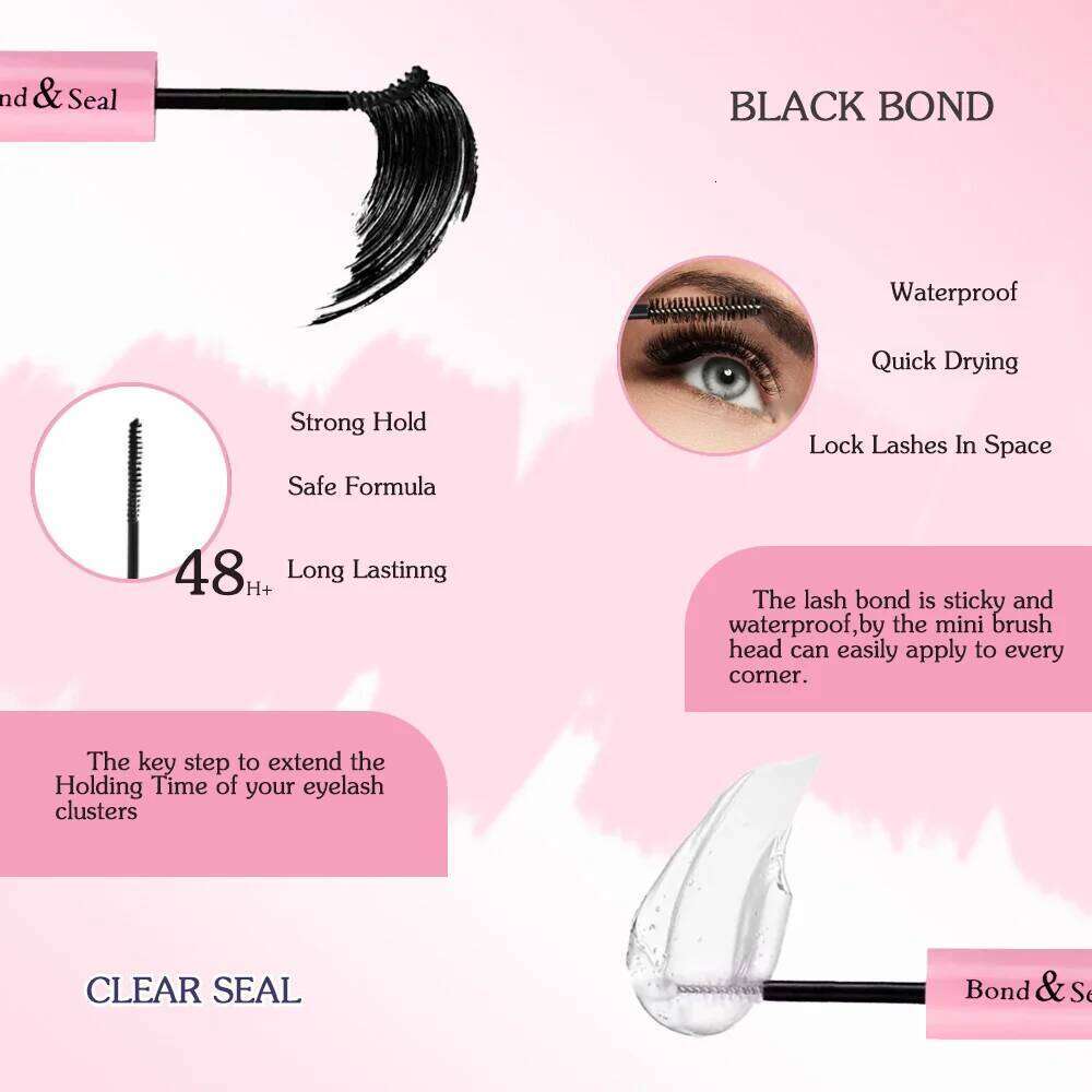 3D 190 PCS Cluster Lashes Kit Bond Seal, Makeup Tools,DIY Lash Extension Set with Glue Accessories and Eyelash Curler X250723