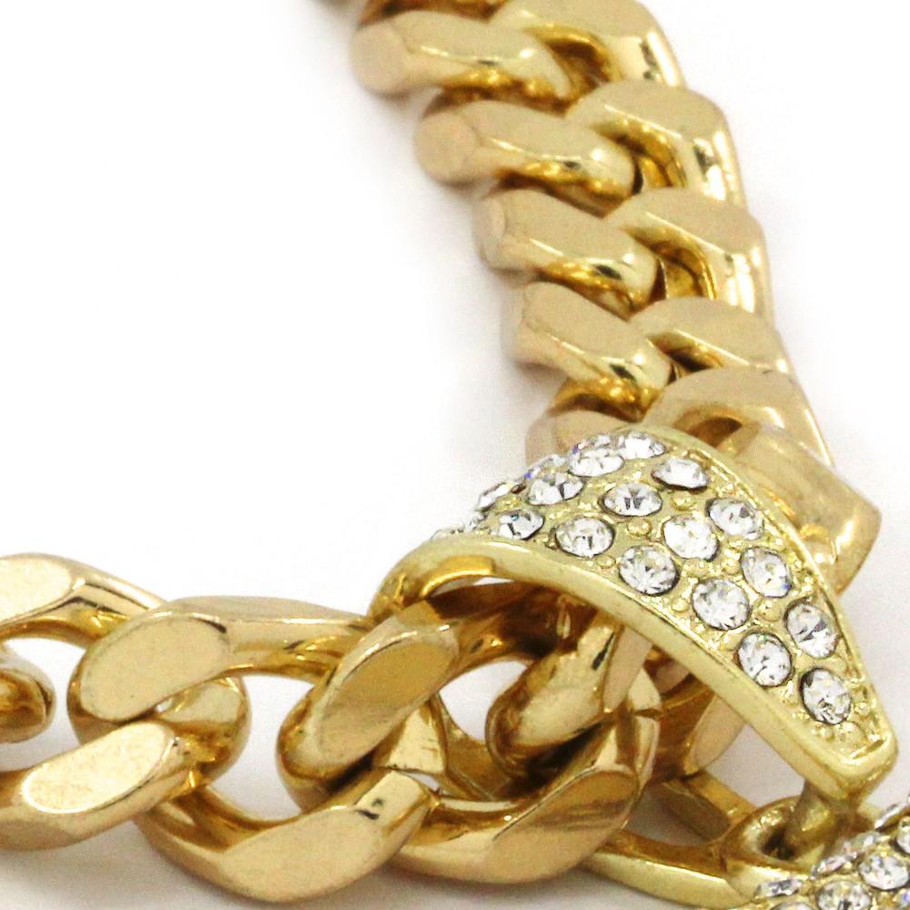 Gold Plated Jesus Piece Pendant Cubic-Zirconia Two 30" Cuban Chain - view 4