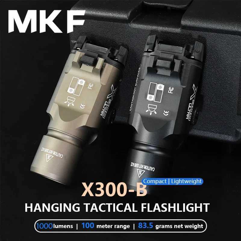 300 Flashlight Tactics 300-B LED Scout Light Constant/Momentary 1000LM Gun Light Gloc 17 Hanging Weapon Light 20MM Rail W250722