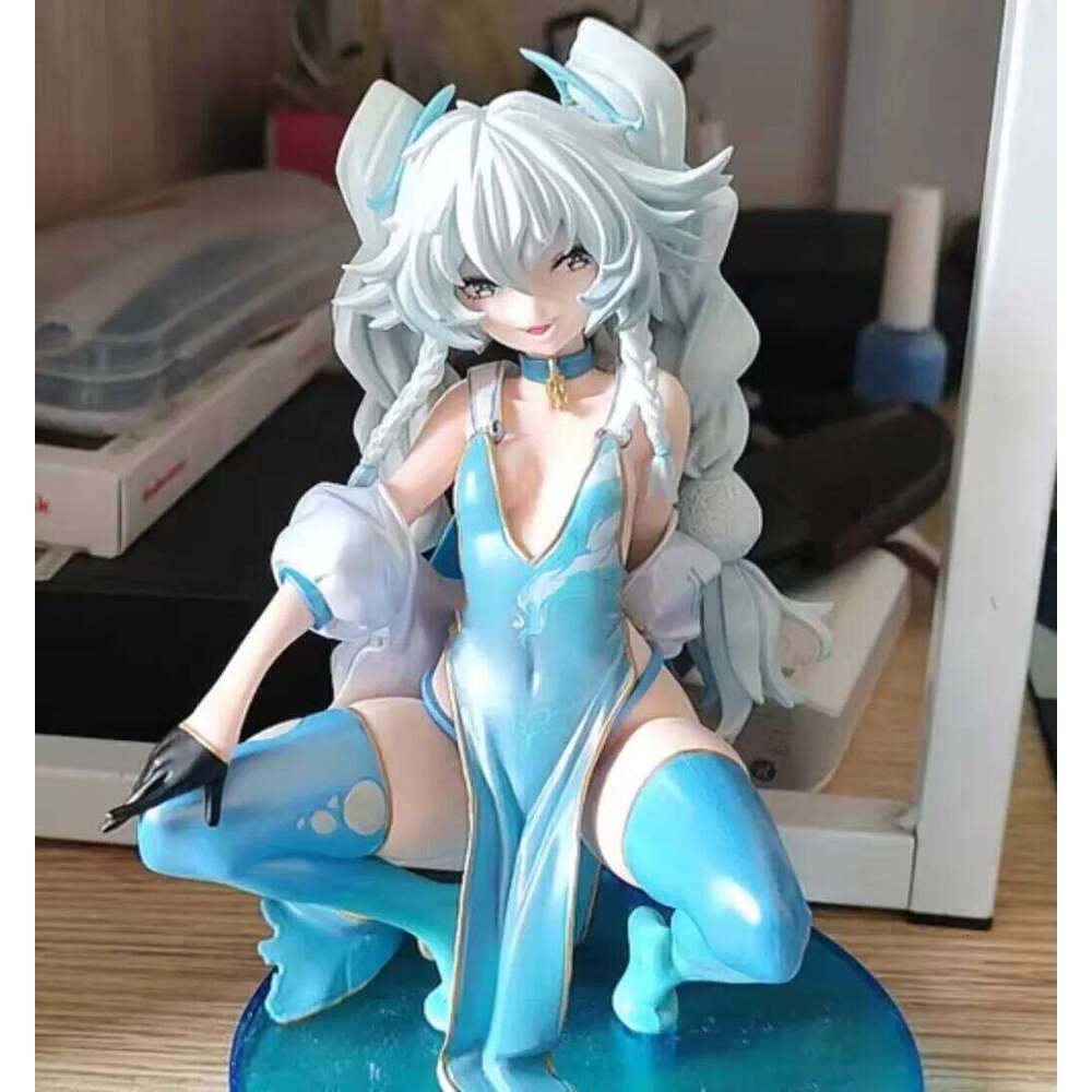 Anime Girl Frontline Cuique Mei Figurine - Squatting Posture Double Ponytail Beautiful Model Chassis Ornament Collectible Gift