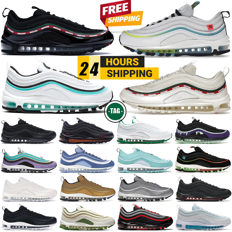 Designer 97 97s womans mens running shoes sneakers Undefeated Black Volt Atlantic Blue Voltage Yellow Outdoor Casual Lightweight and Durable 36 - 45 Free Shipping