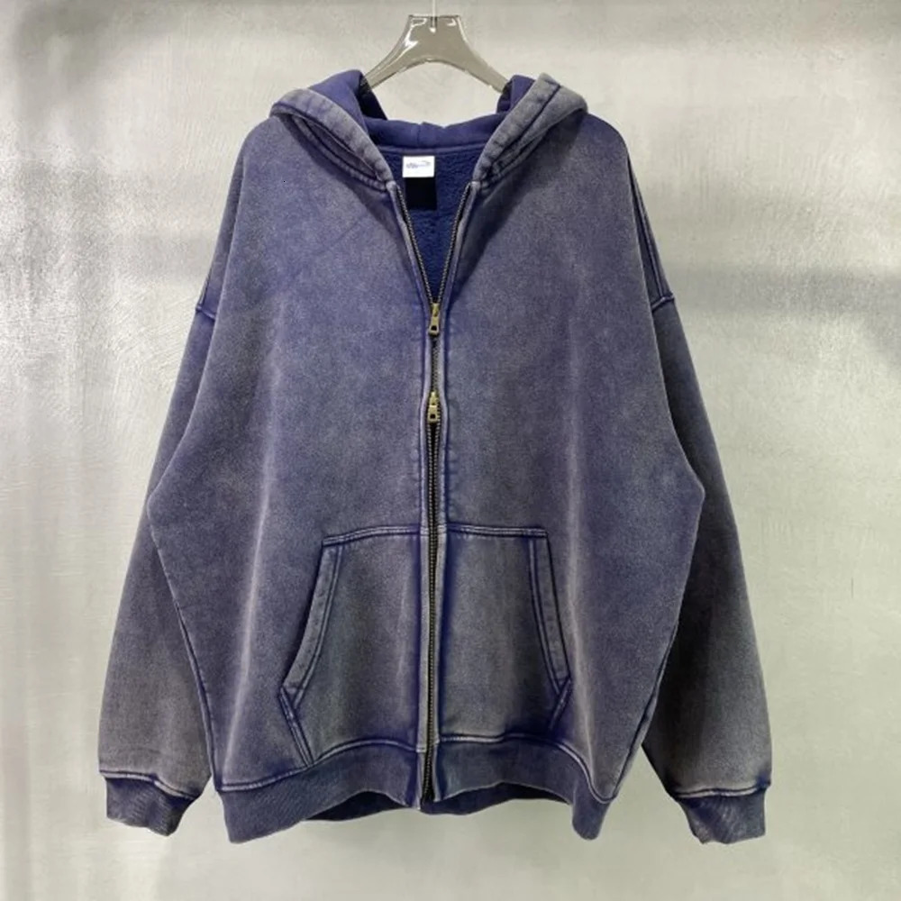 MAQVOB High Quality Apparel Street Wear Wholesale Euro US Size Spring Autum Full Up Zipper Washed Batik Dye Hoodie 250714