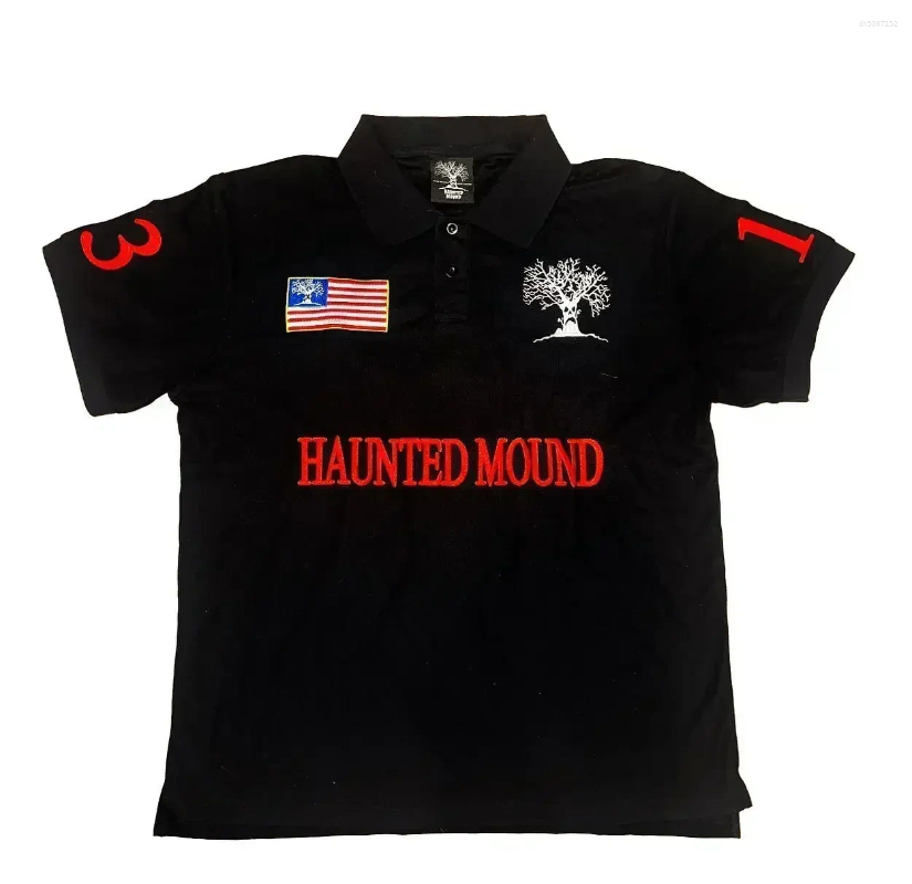 Men's T Shirts Haunted Mound Pumpkin Head Polo ShirtY2K Tshirt Mens Hip Hop Letter Embroidery Retro Oversized Shirt Cotton Short Sleeve Tops