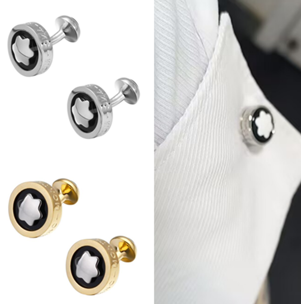 MB Mans Cufflinks Wedding jewelry Elegant charm Gold silver cufflinks Montblancs cufflinks Classic Letter Patterns designer Cuff Links Premium Shirt Accessories