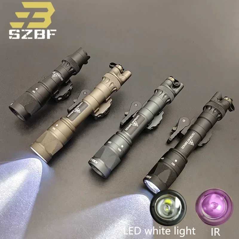 Tactical SF M622V M323V IR Flashlight LED White Light Hunting Weapons Scout Light with Quick Detachable Base Fit 20MM Rail W250722