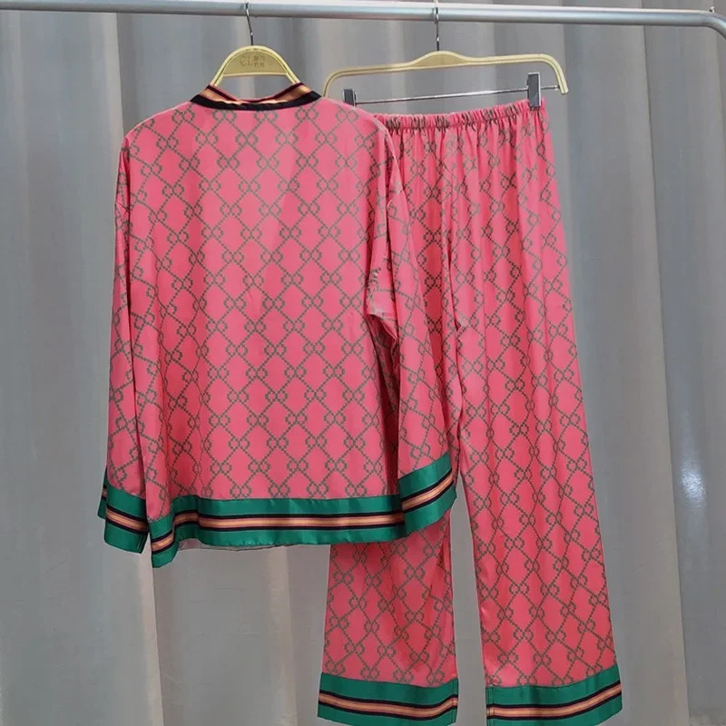 Pajama set Long Sleeve Long Pants Spring Autumn Homewear Women Button Cardigan Casual Comfort Stylish Simple Breathable250723