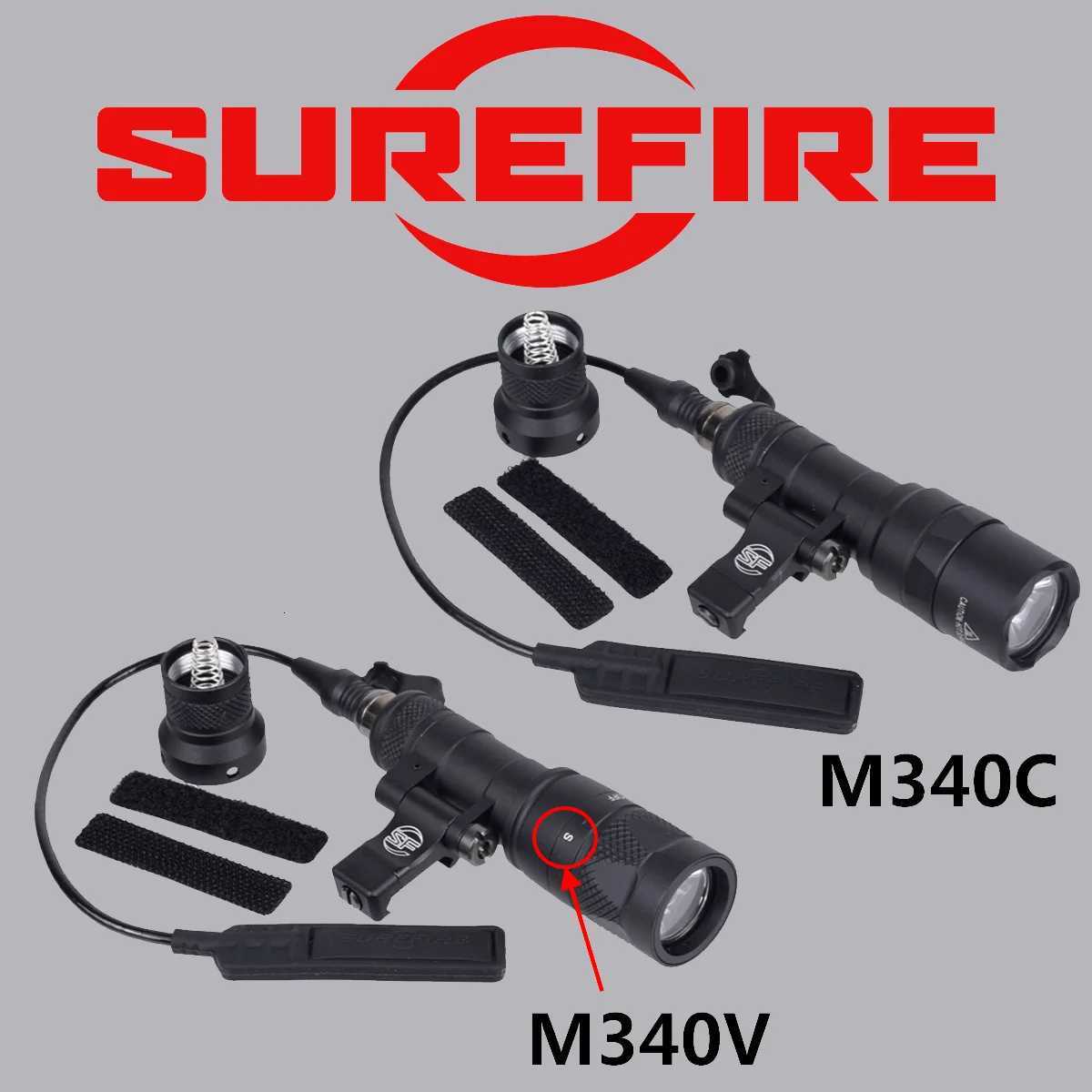 Tactical SureFire Offset Weapon Flashlight M340C M640DF M340V M640V Strobe Scout Light PRO Compact LED Airsoft Weapon Light W250722