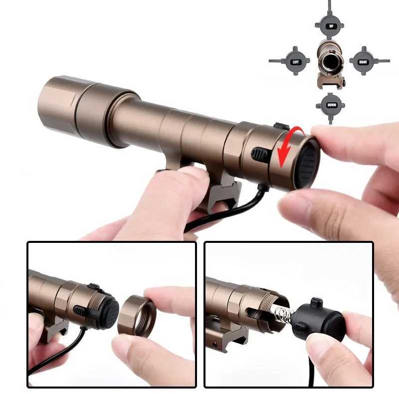 20mm Rail Dual Function Switch Hunting Weapon Scout Airsoft Accessories WADSN REIN 2.0 Flashlight 1300 Lumens White Light W250722