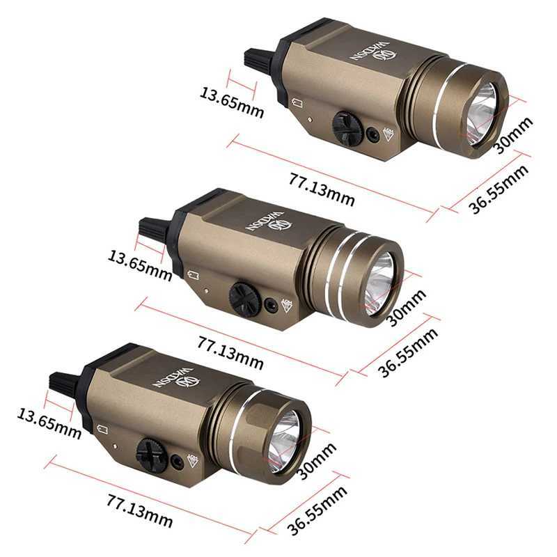 1 TR1 Pistol Lamp Flashlight White Weapon Light Metal LED Strobe Flashlight 800 Lumens Weapon Steam Light W250722