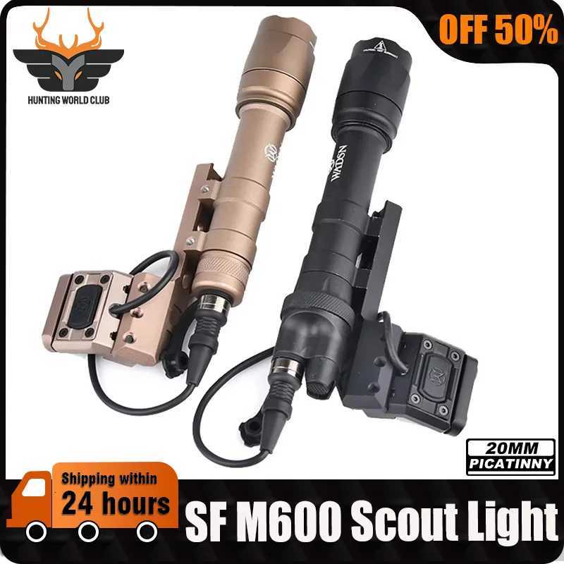 Surefire Airsoft M600 M600C M600B SF M300 Flashlight 600 Lumens Metal LED Scout Light Hunting Weapon Lamp Fit 20mm Picatinny Rail W250722