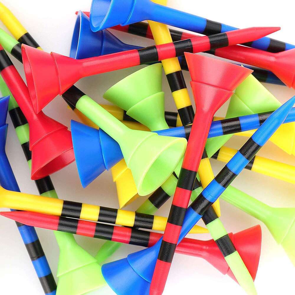 Off-the-shelf golf plastic ball nail mug 83mm ball nail GolfTee multicolor bulk cup Multicolor Plastic Golf Tees Set - Conical Design for Stable Tee O