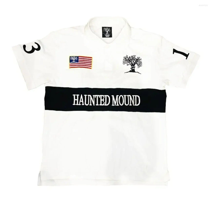 Men's T Shirts Haunted Mound Pumpkin Head Polo ShirtY2K Tshirt Mens Hip Hop Letter Embroidery Retro Oversized Shirt Cotton Short Sleeve Tops