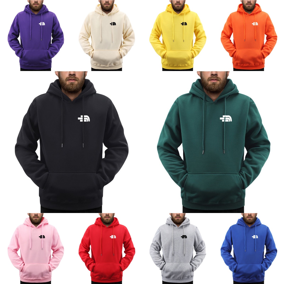 Men Sports Hoodies Solid Color Fleece Women Long Sleeve Casual Loose Hoodie Round Neck Sweatshirts Bottom Shirts Pullovers