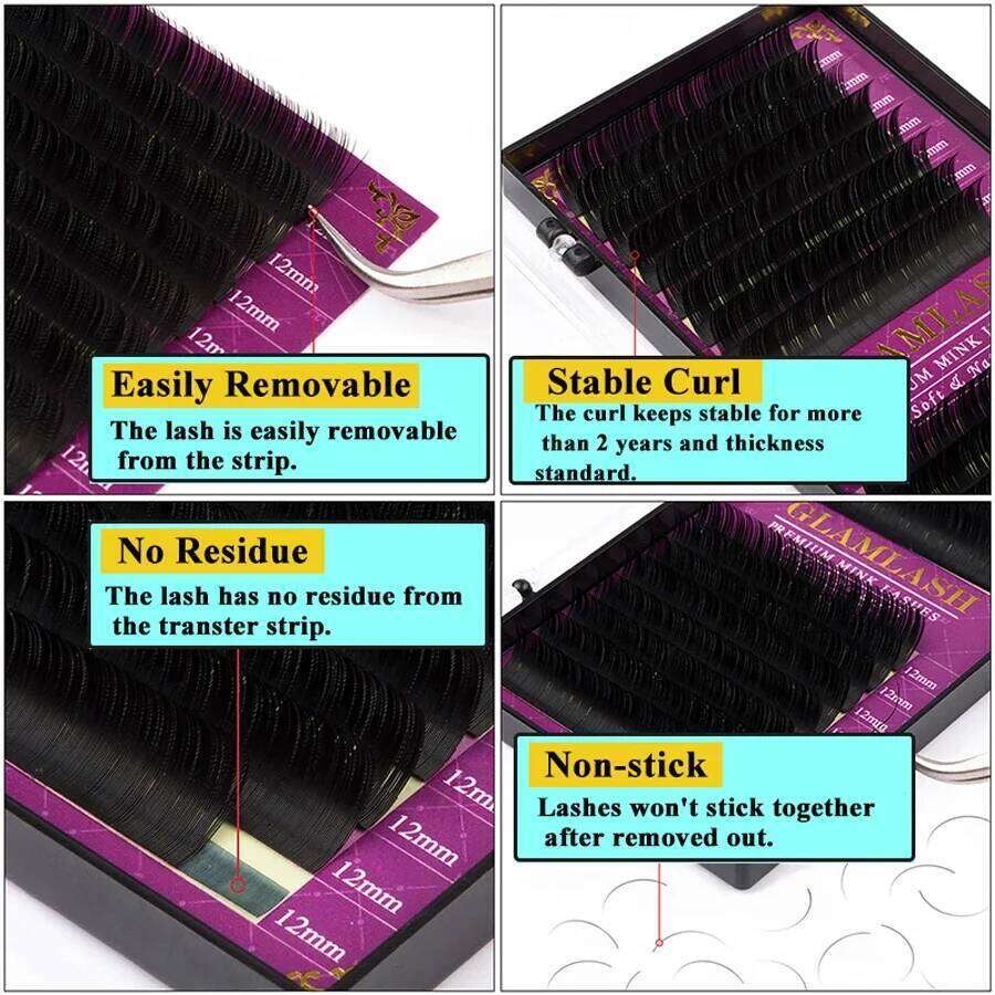 GLAMLASH wholesale 16Rows High quality mink synthetic eyelash single natural eyelashes fake false eye lash make up X250723