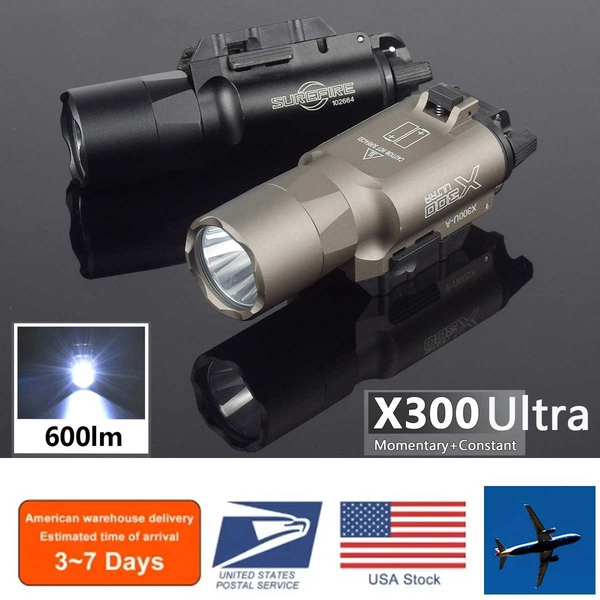 Tactical X300 Ultra Pistol Gun Surefire X300U Light Airsoft Handgun Scout Weapons Flashlight Glock Picatinny Rail Lights W250722
