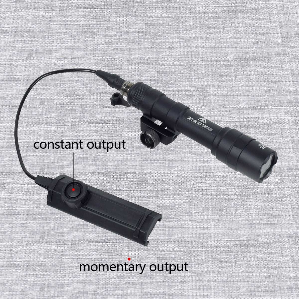 Airsoft SureFire M600 M600B M600C Scout Flashlight LED Tactical Hunting Gun Weapon Light With Dual Function Pressure Switch W250722