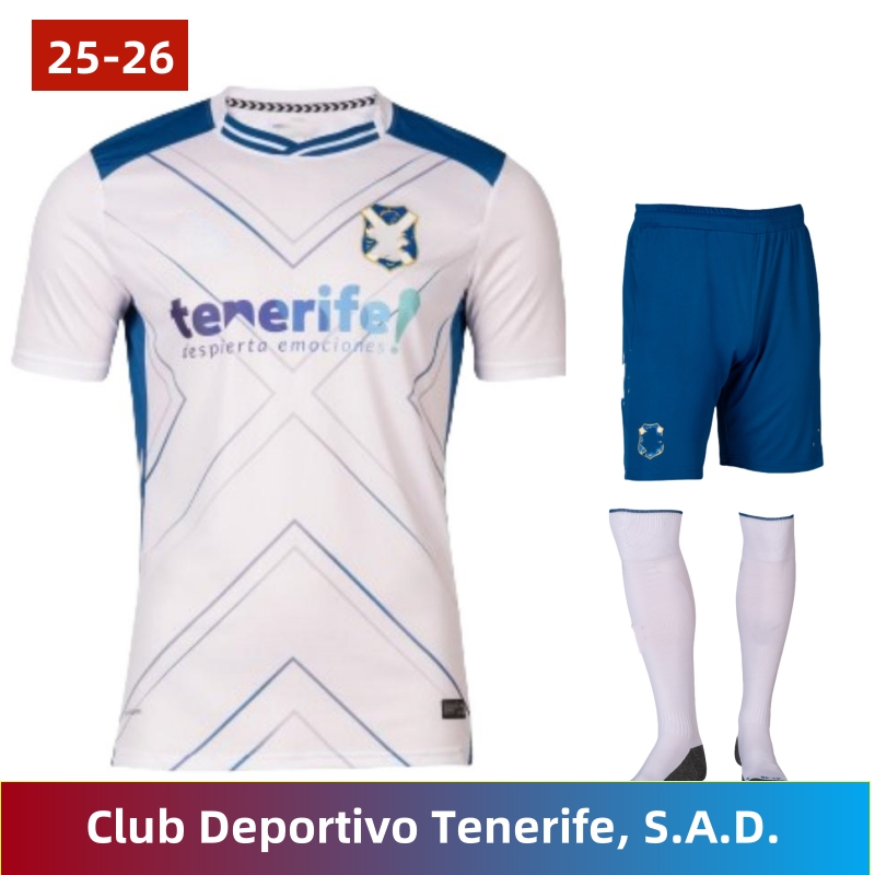 El Tete 25-26 Club Deportivo Tenerife, GABRIEL SAD Mens Soccer Jerseys Rodriguez R. Lopez E. Gallego BUNUEL ROMERO SIPCIC MARTINEZ Home Away DIARRA LANDAZUR AITOR SANA