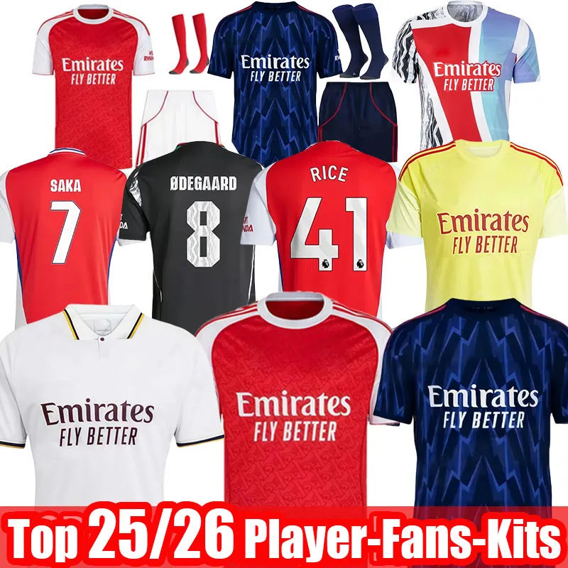 25 26 ODEGAARD HAVERTZ SAKA ZUBIMENDI GYOKERES MADUEKE LEWIS-SKELLY soccer jerseys SALIBA NKETIAH jersey Fans Player 2025 arsenalfootball kits shirt Mens Kids boys