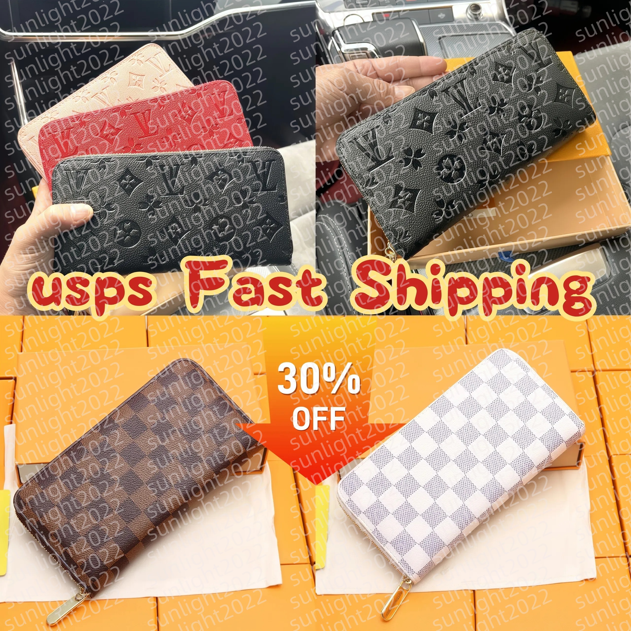 M60017 Fashion women wallets lady famous pu leather wallet purse single zipper purses without box classical coin purse card holder