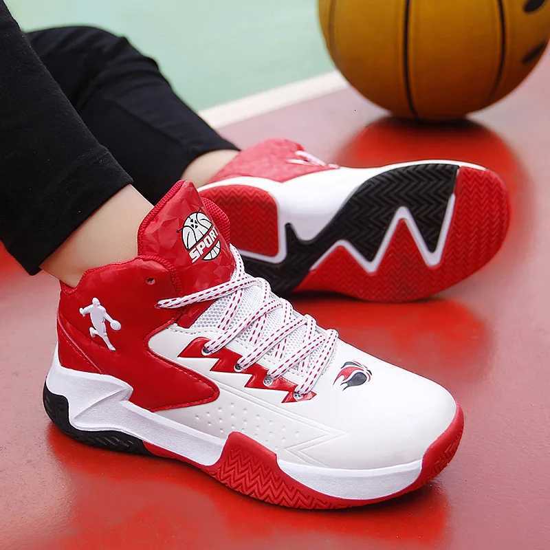 New Autumn Winter Basketball Sneakers For Children Platform Anti-Shock Boys Sport Sneakers Outdoor High Top Teenager Trainers W250723