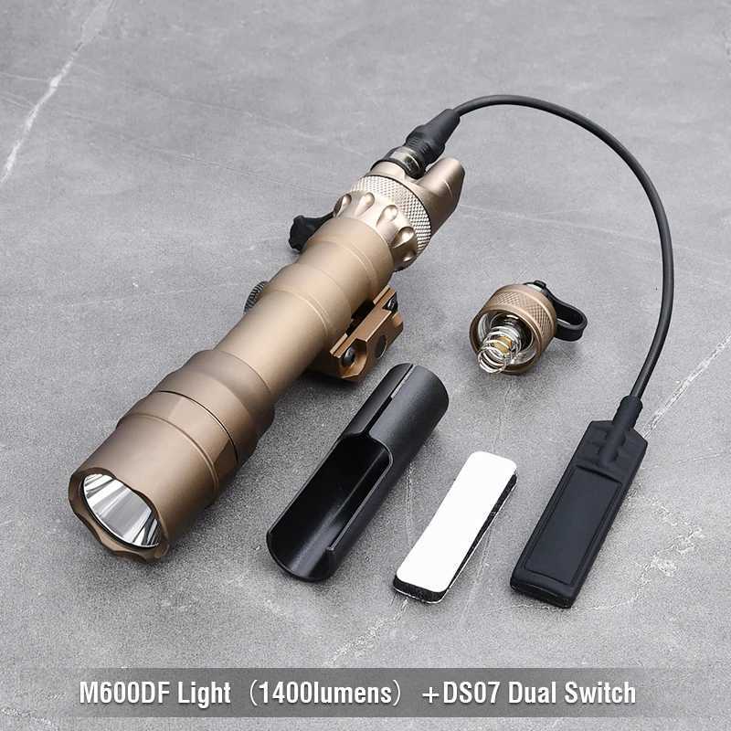 Vadsn M600DF Flashlight 1400 Lumens Powerful Hunting Scout Light Bright Camping Illumination Spotlight Metal Dual Function Switch W250722