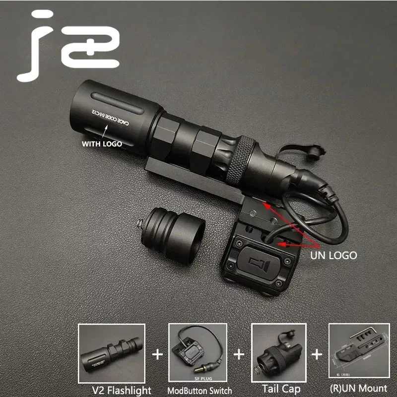 SOTAC Metal Light V2 Flashlight 1300 LM Tactical Hunting LED Flashlight Scout Light Modbutton Pressure Switch Fits 20MM Rail W250722