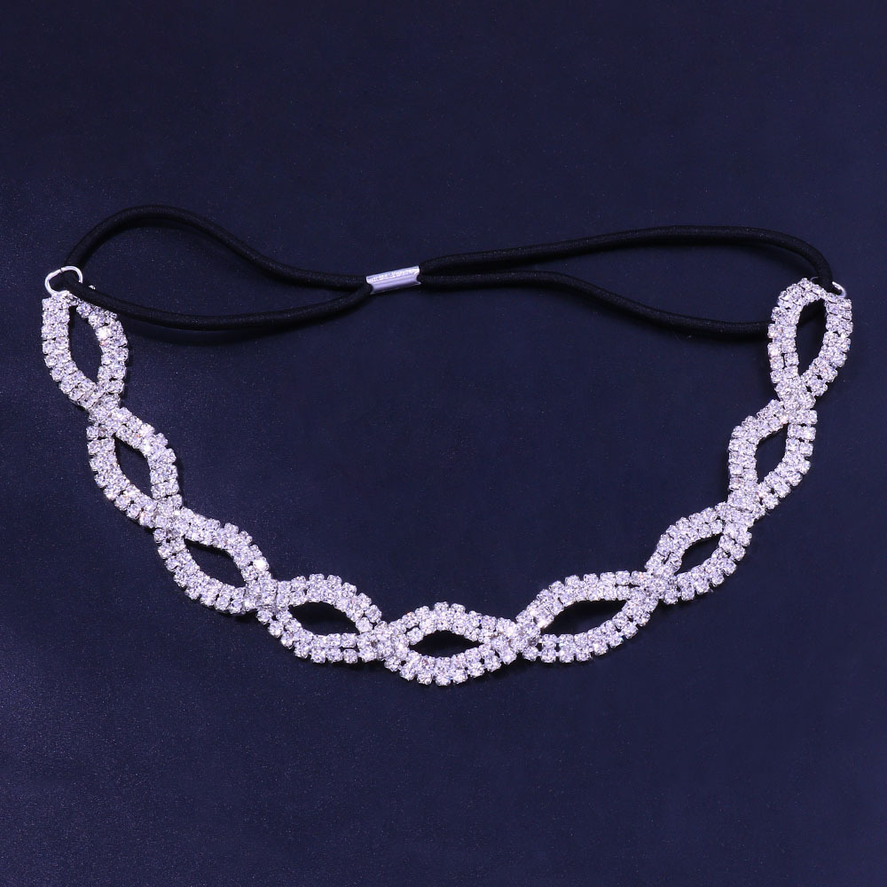 Bridal Elastic Headband Handmade VVS Moissanite Studded Headband Hair Accessory
