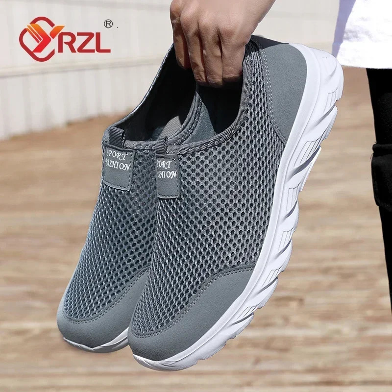 YRZL Lightweight Men Casual Shoes Breathable Slip on Male Casual Sneakers Anti-slip Mens Flats Outdoor Walking Shoes Size 38- 250716