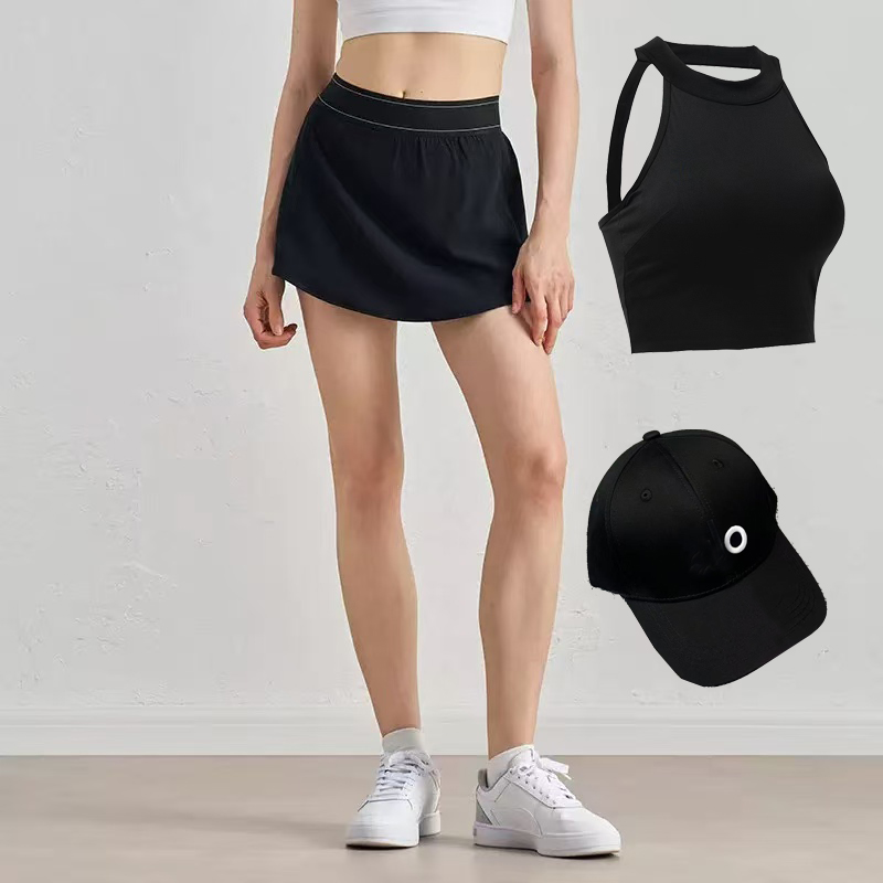 Womens yoga soft top set skirt sports bra medium impact seamless comfortable high neck vest popular long style spicy girl vest
