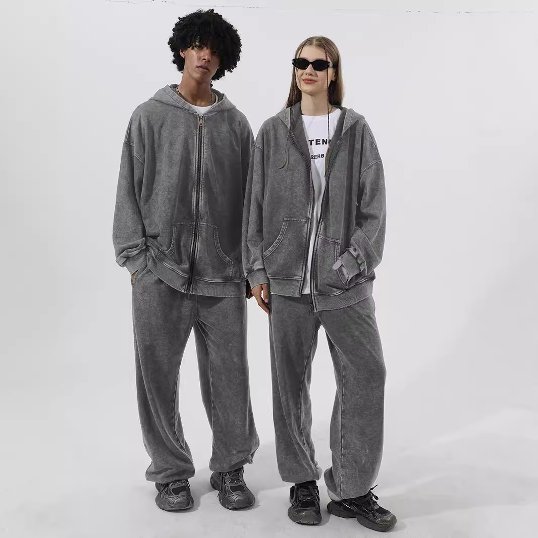 Hot Free shipping designer pants for man Washed and worn sweatpants, American style loose fitting pants with elastic cuffs